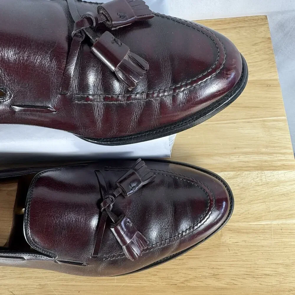 Allen Edmonds Cavanaugh Mens Tassel Loafers 11 EEE Burgundy 76518, Timeless